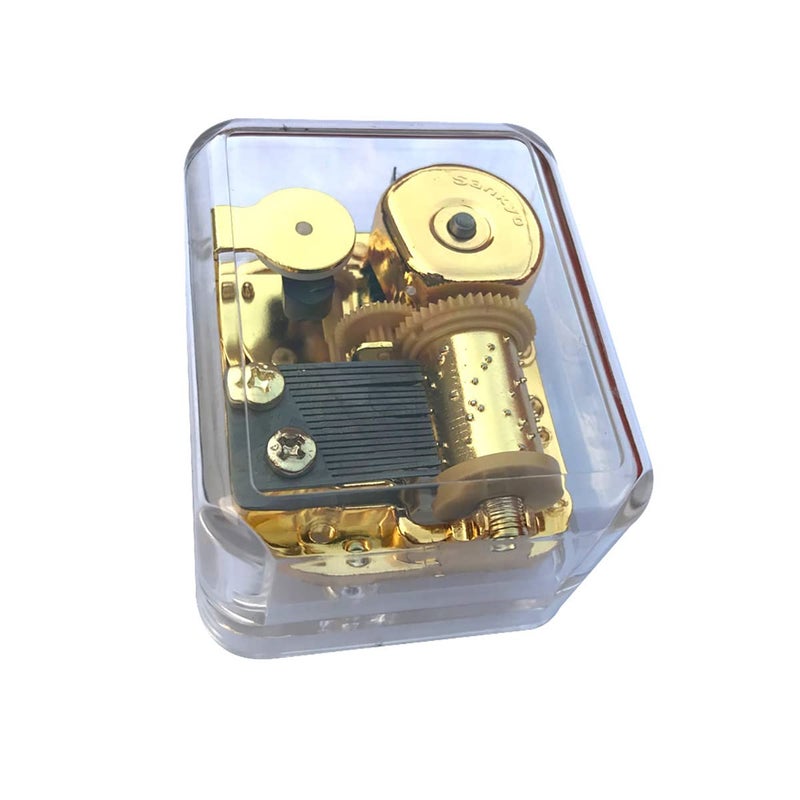 BinkeGG Clear Acrylic Wind up Music Box with Clockwork Sankyo Musical Mechanism Tune: You are My Sunshine - Image 2